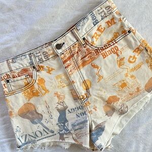 BDG Graphic Print Women's Short Shorts High Waisted Size 31